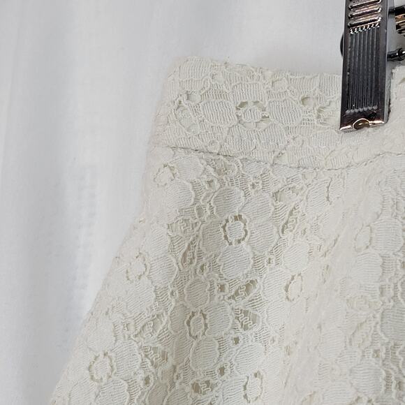 L'Amour by Nanette Lepore Ivory Lace Mini Skirt, Sz XL - Picture 2 of 6